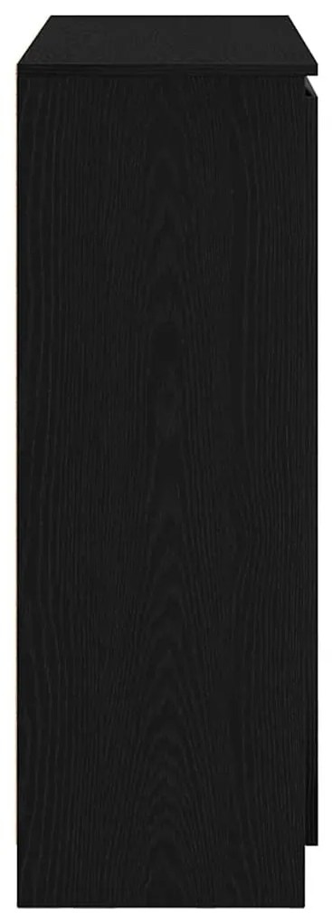 fekete tölgy szerelt fa tálalószekrény fiókos 100,5x35x98,5 cm