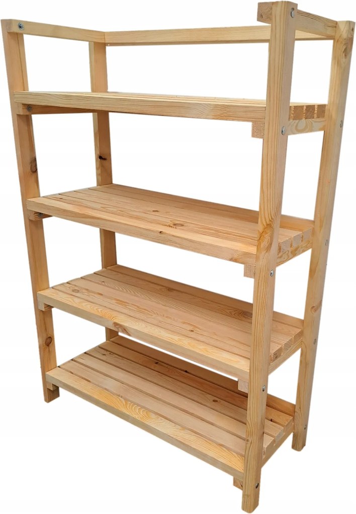 Fa könyvespolc impregnált tömör fenyő könyvespolc 86x35x120cm