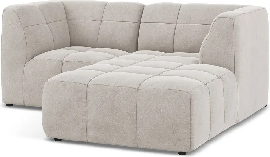 Bézs bársony sarokkanapé (jobb oldali-heverő résszel) Aloha – Makamii