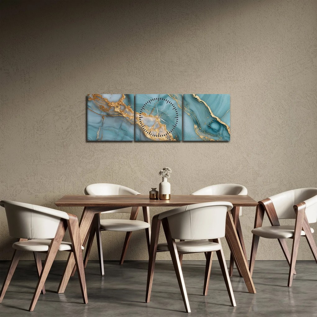 Kép - Türkiz márvány (órával) (90x30 cm)