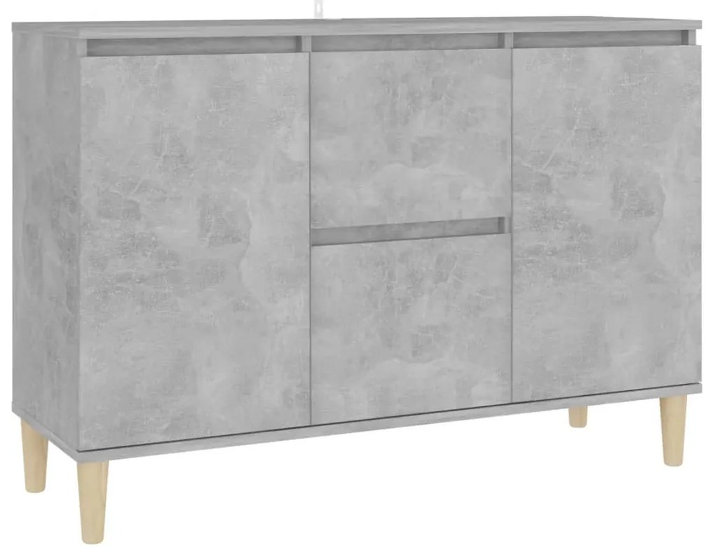 betonszürke szerelt fa tálalószekrény 101 x 35 x 70 cm