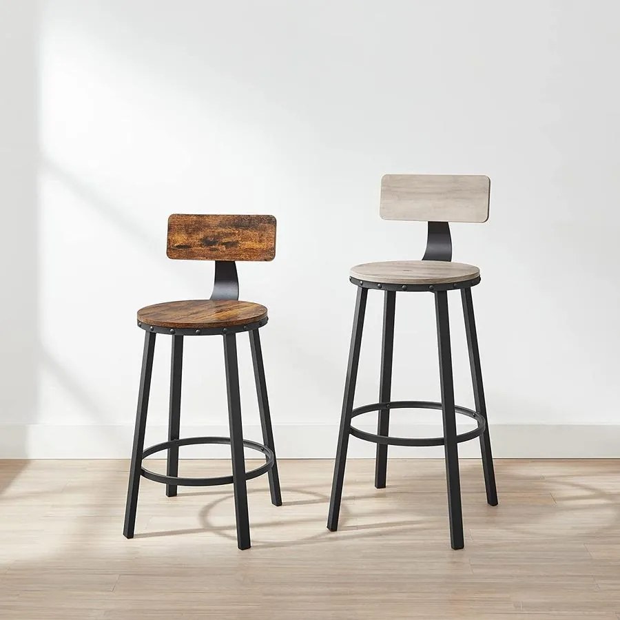 Bárszék 2db-os készlet, fémvázzal, ülésmagasság 62,5 cm
