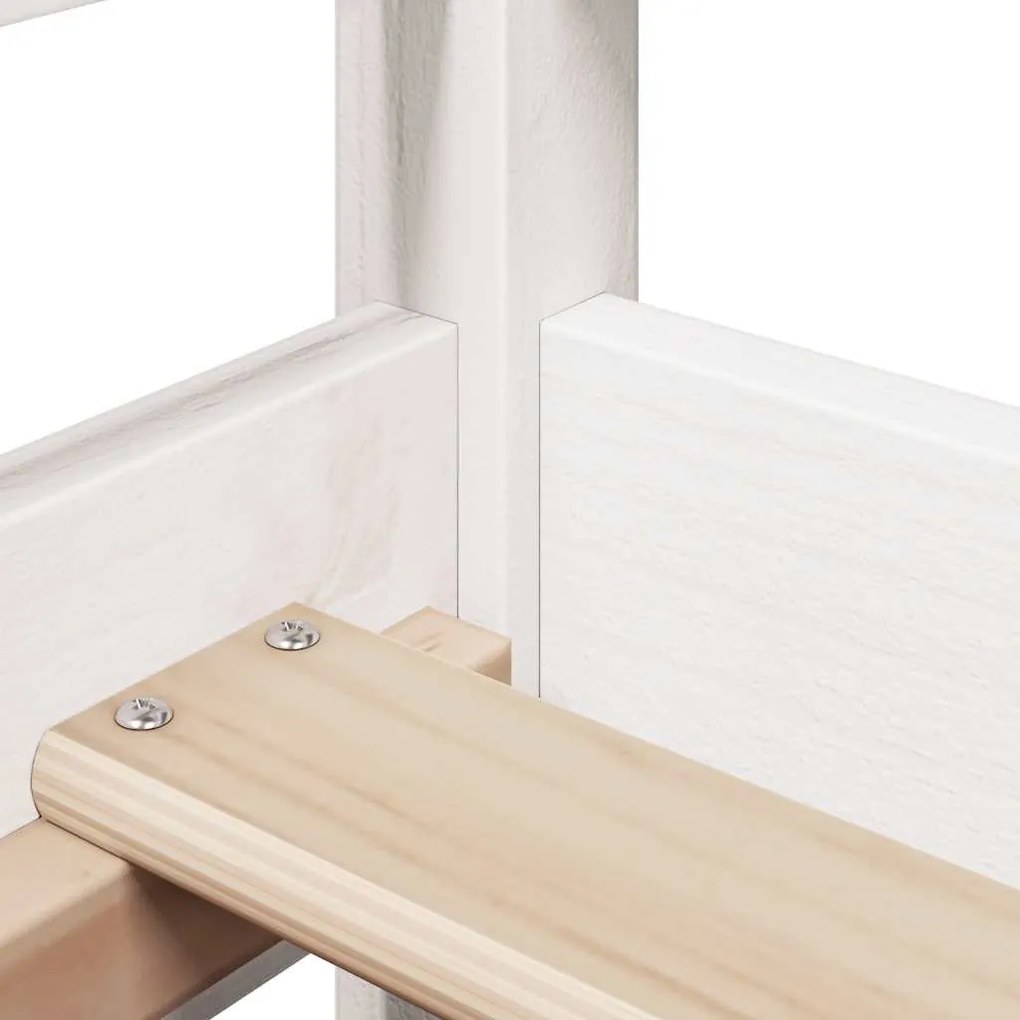 fehér tömör fenyőfa kanapéágy tetővel 80 x 200 cm