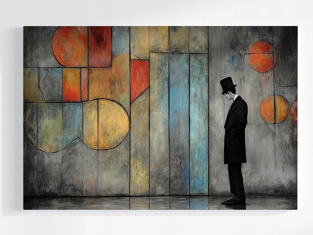 Poszter Absztrakt Geometria Férfi Henger Gondolat 120x80