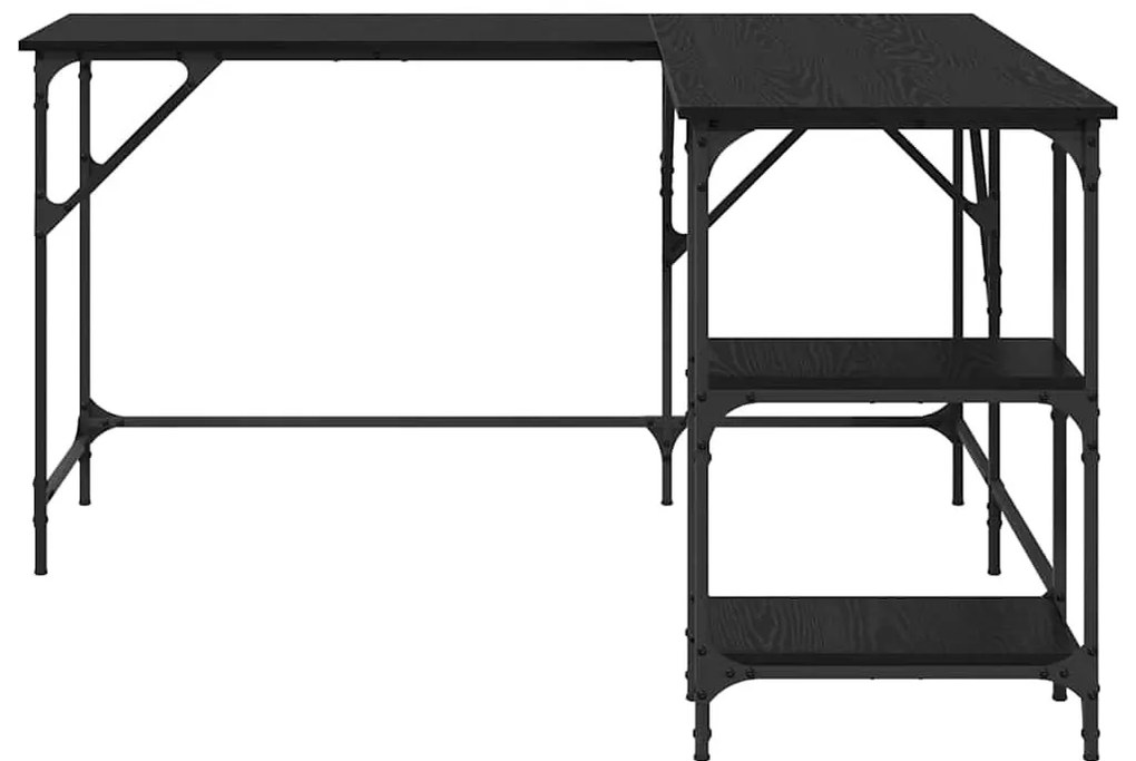 vidaXL Asztal Fekete tölgy 139 x 139 x 75 cm Faanyag
