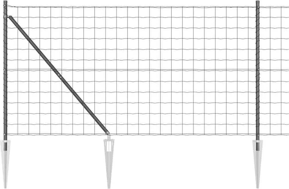 vidaXL Kerítés oszlopokkal Szürke 1,2 x 10 m Acél