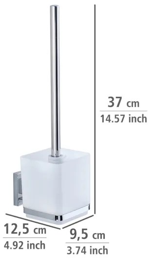 WENKO 22695100-WC WC-kefe VACUUM-LOC QUADRO ED 9,5x37 cm ezüst/fényes króm/átlátszó
