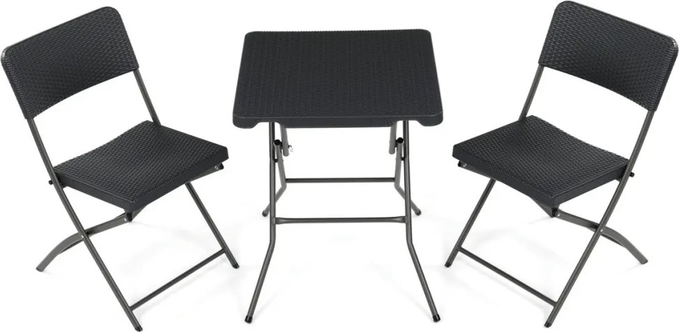 Kerti bútor szett 1+2, műanyag, szürke, AZS-L2161 GREY