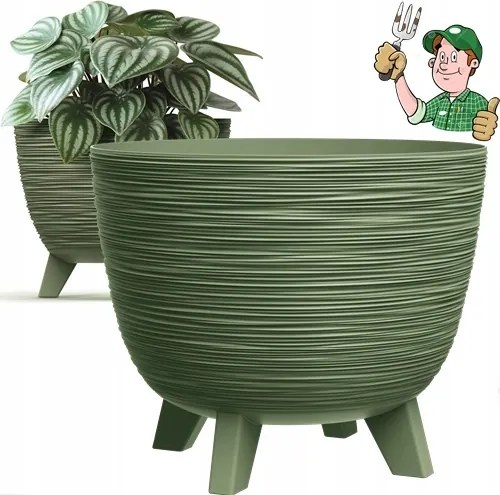 Virágcserép Eco Earth Green Zöld 24cm x19,5cm 5L.KEREK Fedél