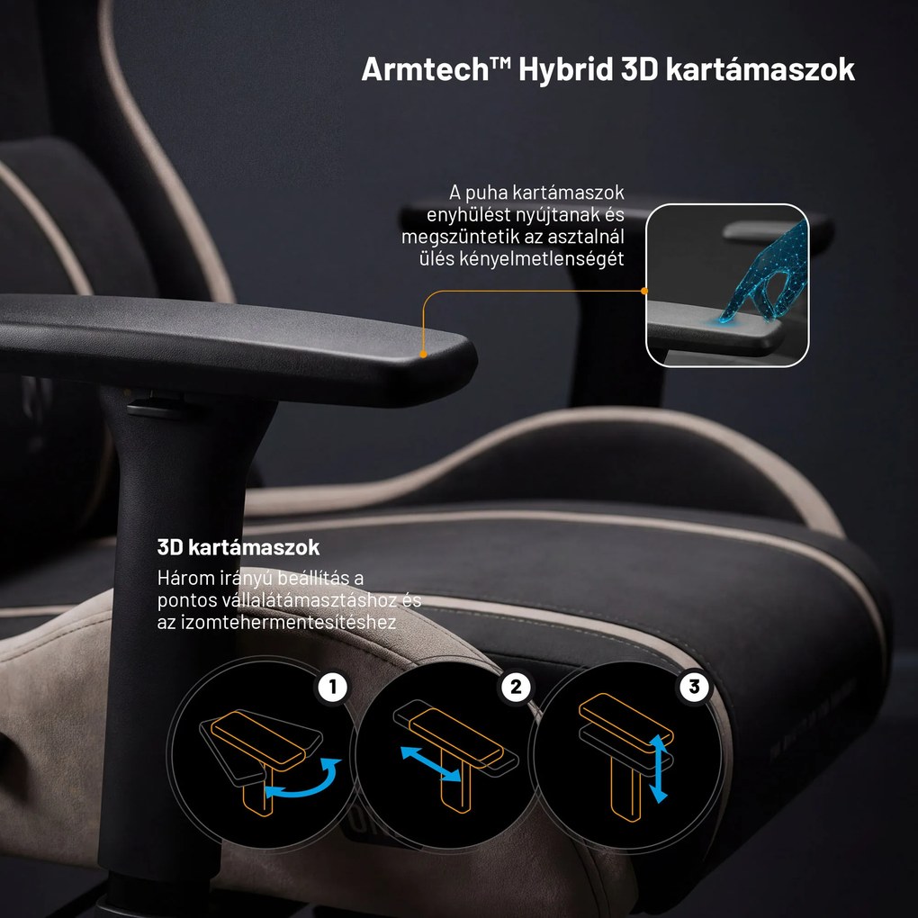 Gamer szék szövet Normal Size, fekete-bézs: Diablo X-One 2.0 Camel Black