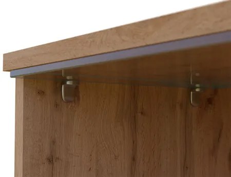 TV szekrény Dlana 180 MDF (fekete grafit + halcsont fekete) (fehér LED világítás). 1106209