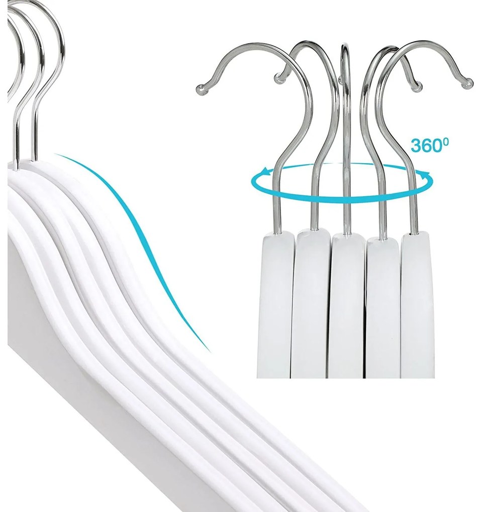 Kis méretű vállfa 35 cm, Gyermek ruhaakasztók, 20 db-os csomag, fehér