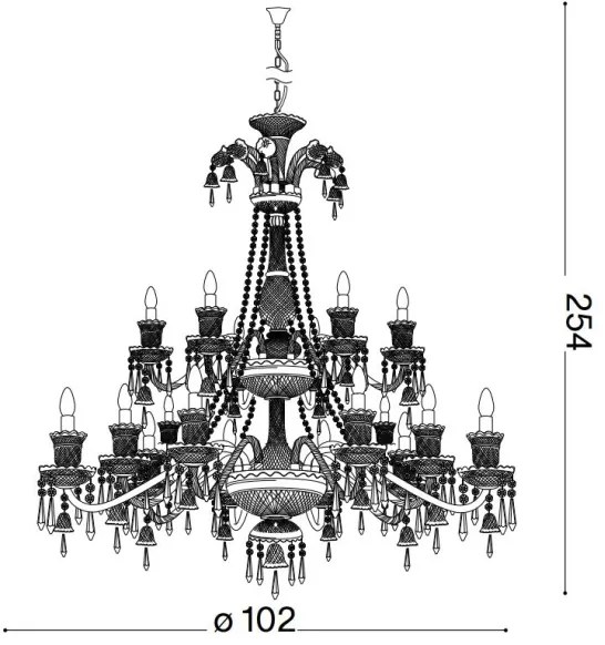 Ideal Lux - Kristály csillár láncon REDENTORE 18xE14/40W/230V átm. 102 cm átlátszó