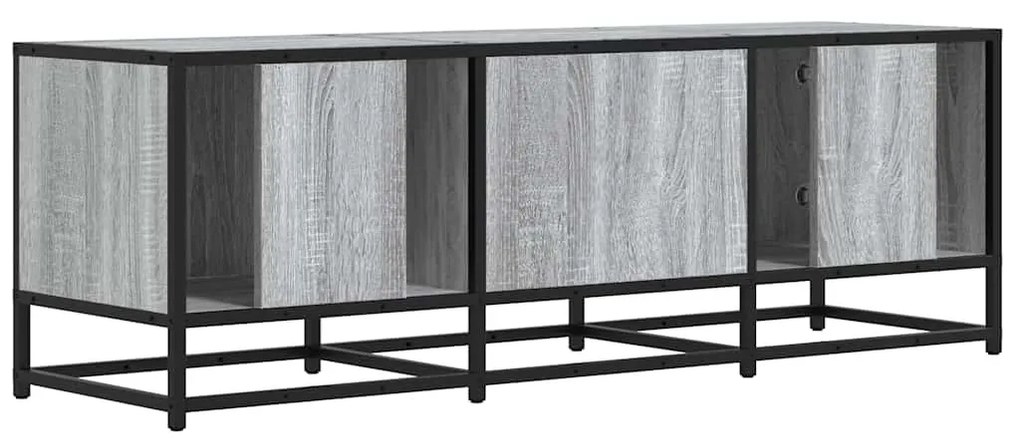 szürke sonoma színű szerelt fa és fém TV-szekrény 120x35x41 cm