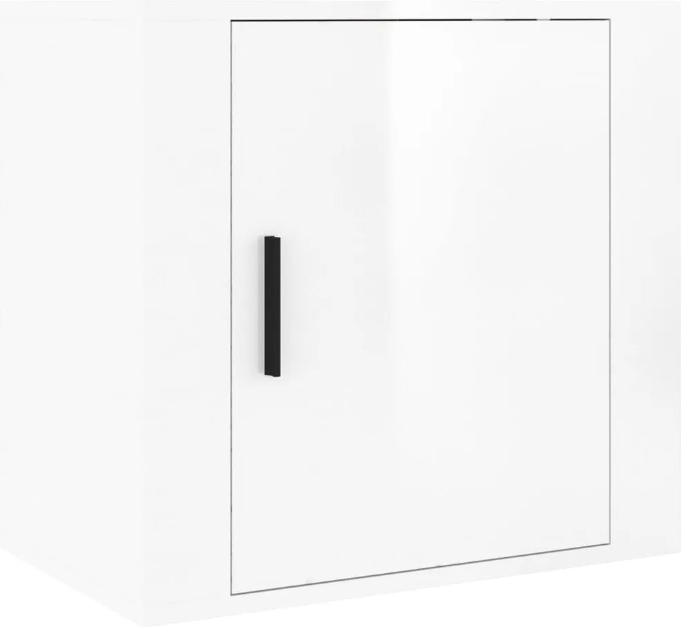 vidaXL magasfényű fehér falra szerelhető éjjeliszekrény 50x30x47 cm