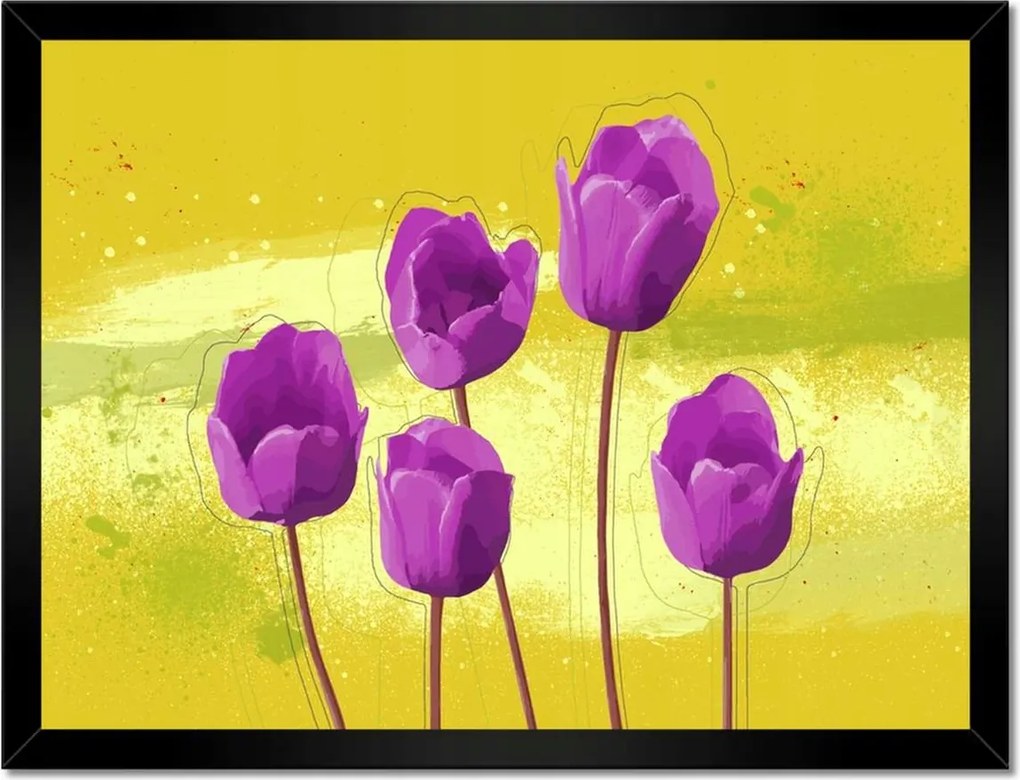 Poszterek keretben 40x30 Mezei pipacsok Mézes háttér