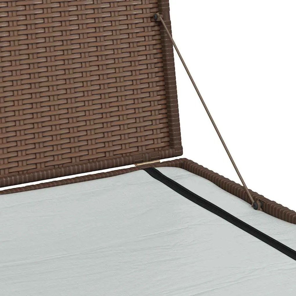 Barna Polyrattan Kerti Tárolóláda 150 X 100 X 100 Cm