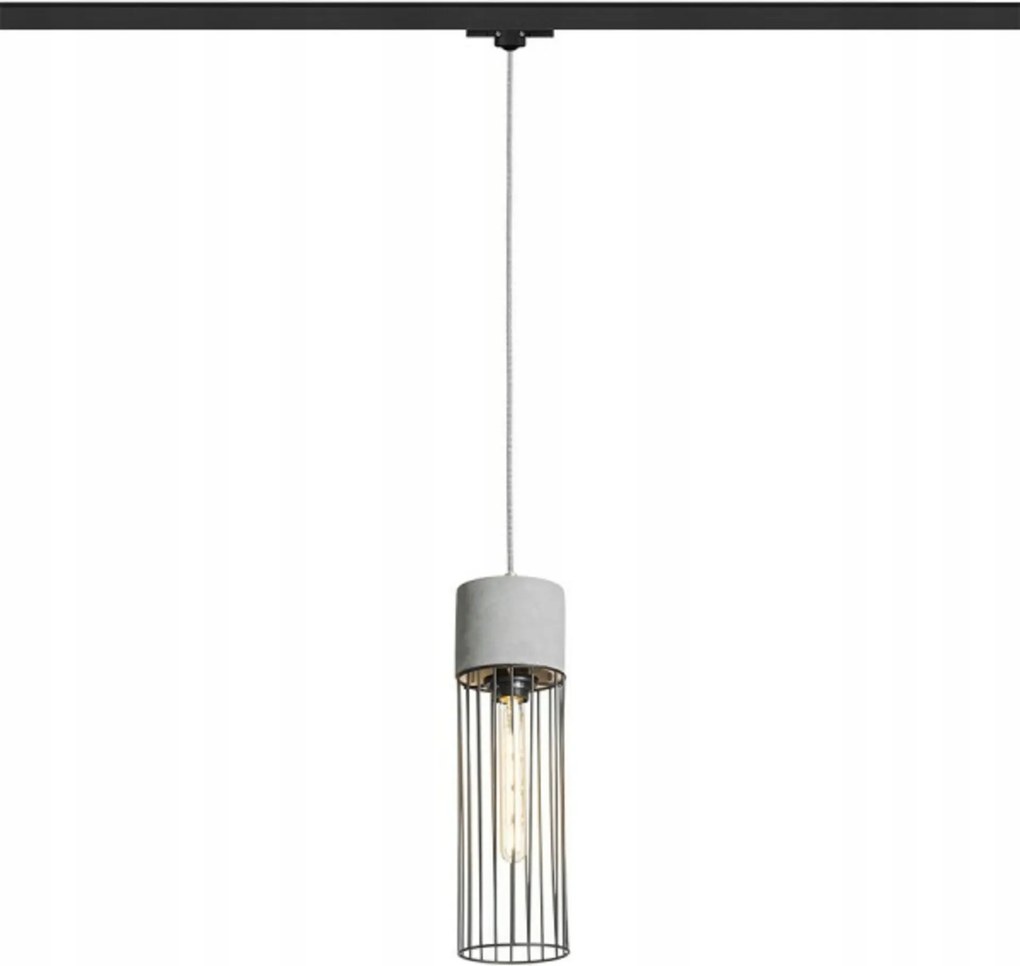 Rendl Burton függeszték E27 háromfázisú sínhez beton/fekete 42W