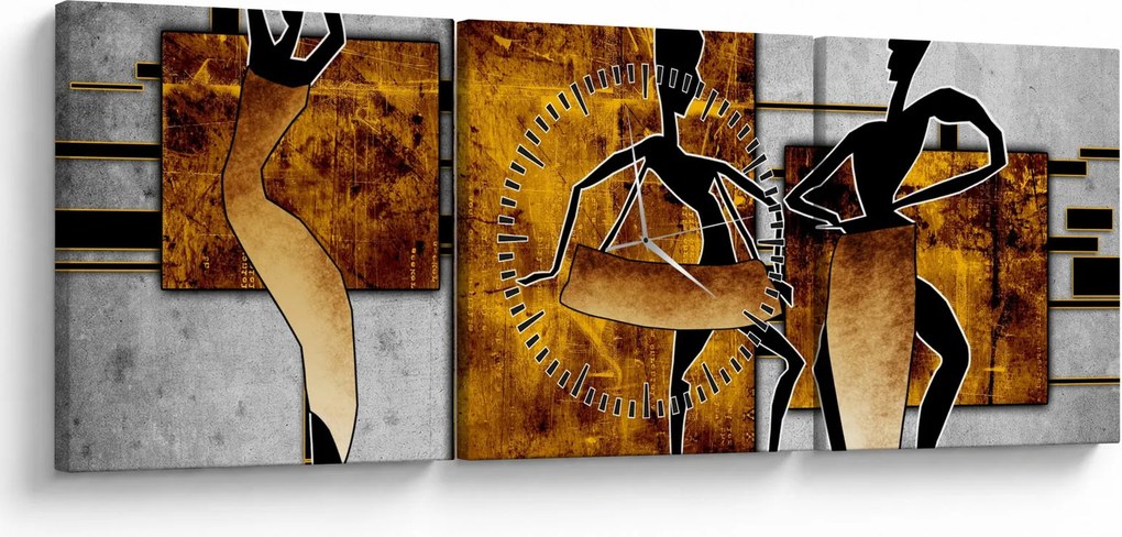Kép - Az afrikai kultúra motívumai (órával) (90x30 cm)