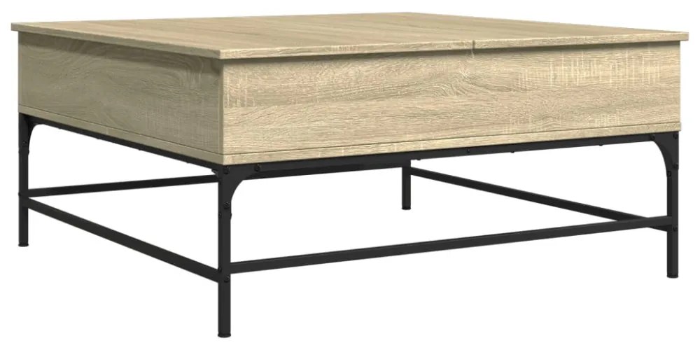sonoma tölgy szerelt fa és fém dohányzóasztal 95 x 95 x 45 cm