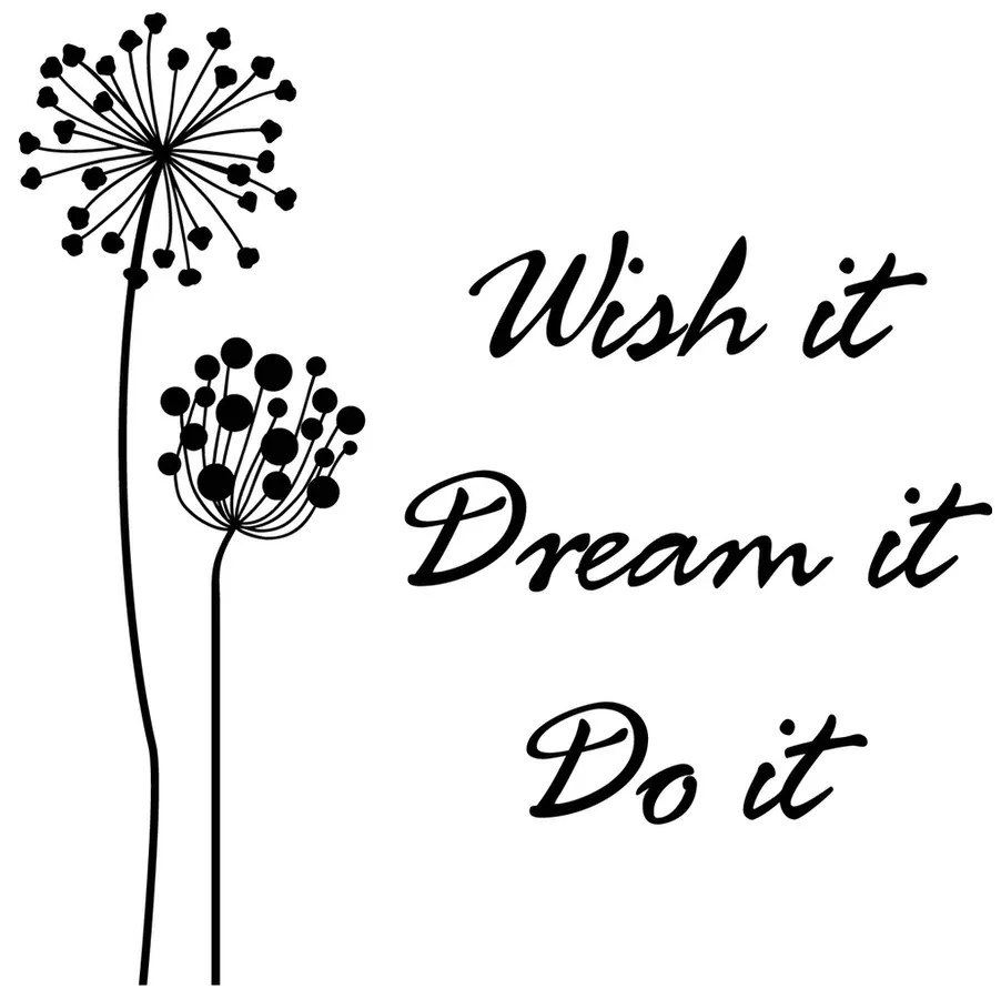 Gario Falmatrica Wish it dream it do it Szín: Fekete-Matt, Méret: 50 x 50 cm