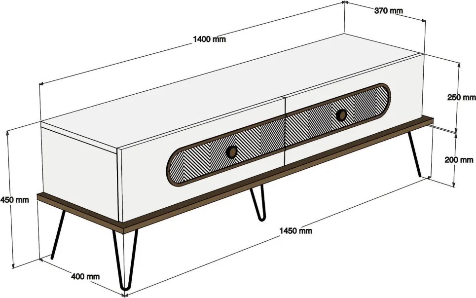 Ekol nappali bútorszett, tölgy, 145 cm