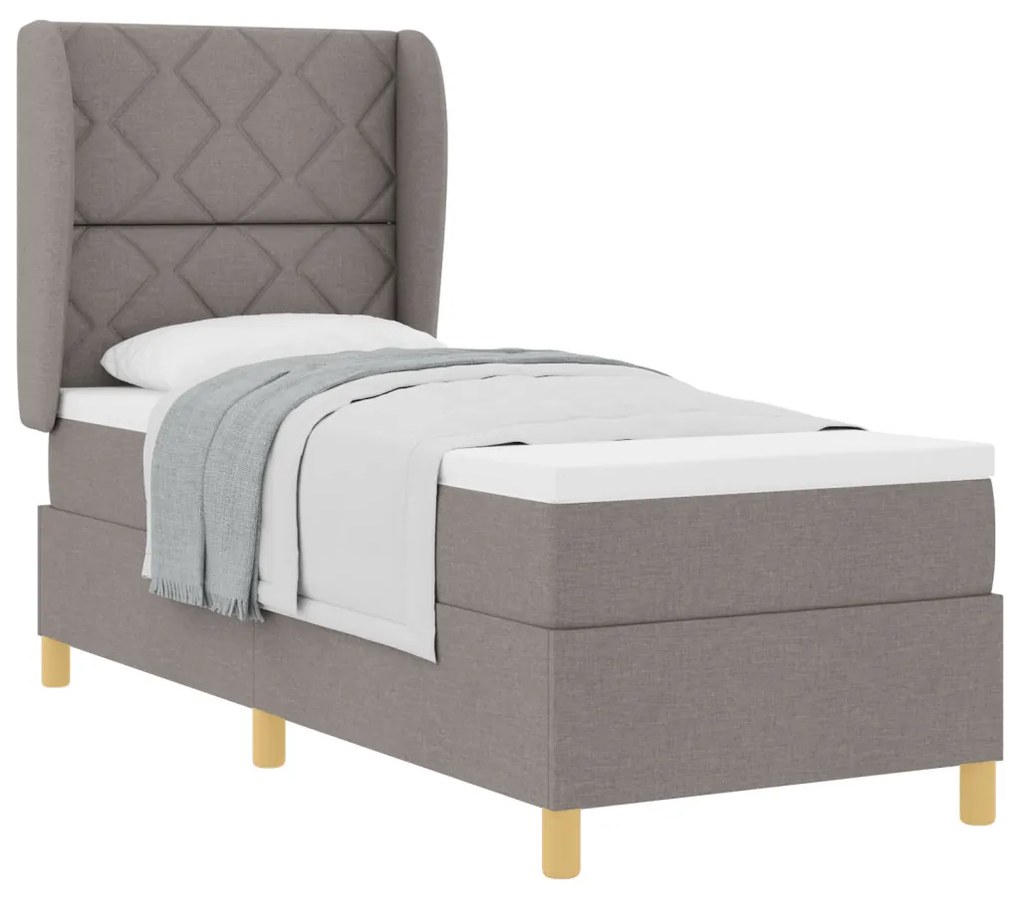 Boxspring Ágy Matracokkal Taupe 80x200 cm Szövet