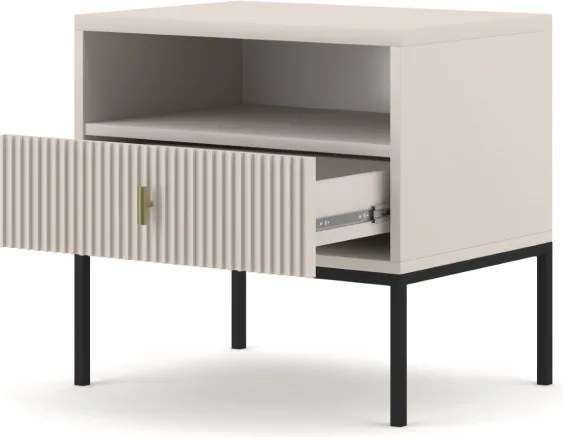 Magas komód kasmír színben fekete elemekkel arany fogantyúkkal – MAGGIORE MA06