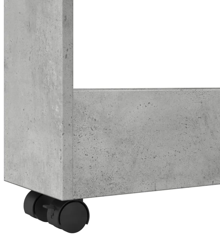 3 szintes betonszürke szerelt fa keskeny tárolókocsi