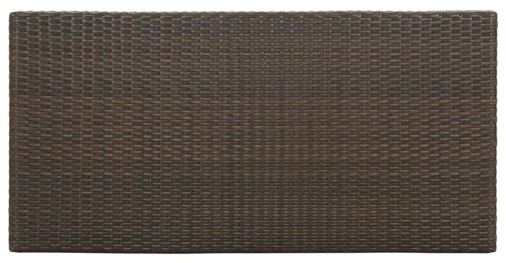 Barna polyrattan kerti tárolóláda 120 x 60 x 110 cm