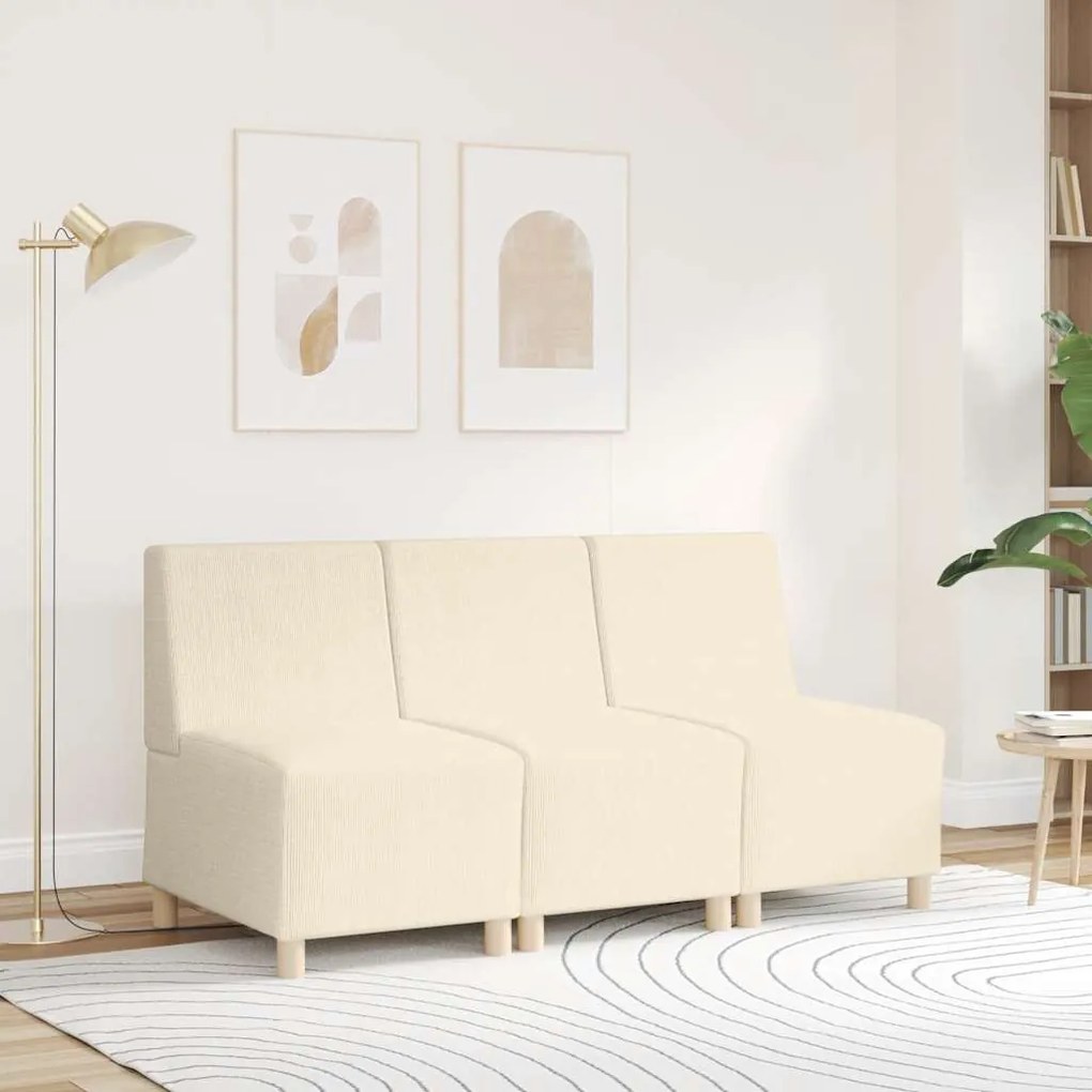krémszínű kordbársony szövet kanapéfotel 55 cm