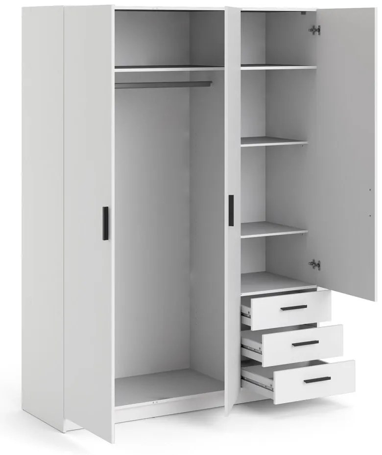 Fehér ruhásszekrény 147x200 cm Sprint – Tvilum