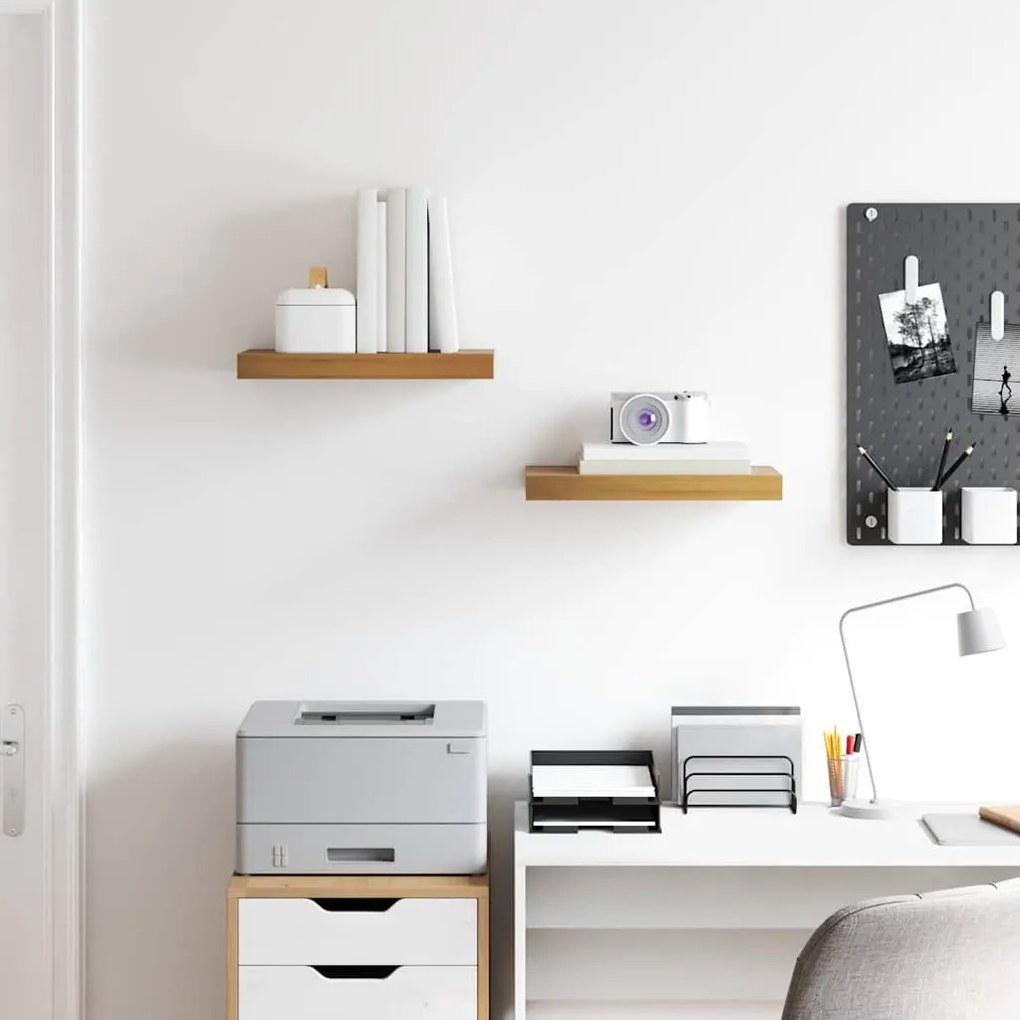 vidaXL Falpolc Falra szerelhető 2 pcs Barna 40 x 23,5 x 4 cm Faanyag