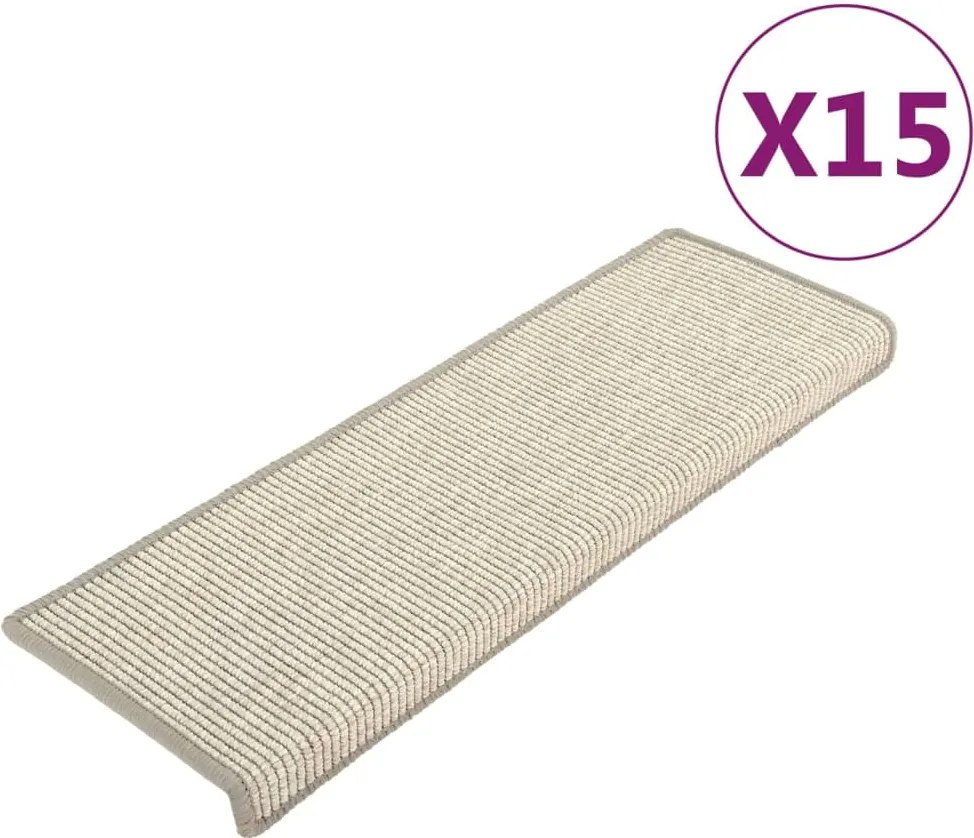 vidaXL 15 db ezüst színű, téglalap alakú szélű lépcsőszőnyeg 65 x 21 x 4 cm