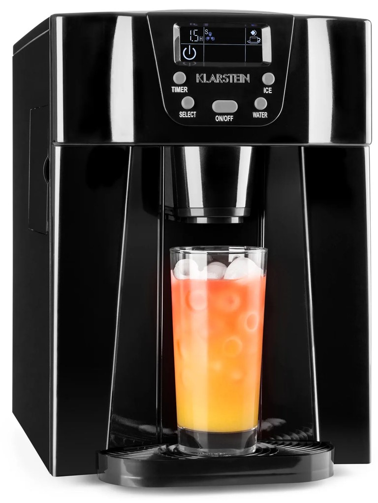 Klarstein Ice Volcano 2G, jégkocka készítő, 12 kg/24 h, jékockagyártó, LED, fekete