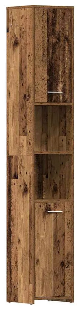 antik fa színű szerelt fa fürdőszobaszekrény 30 x 30 x 183,5 cm