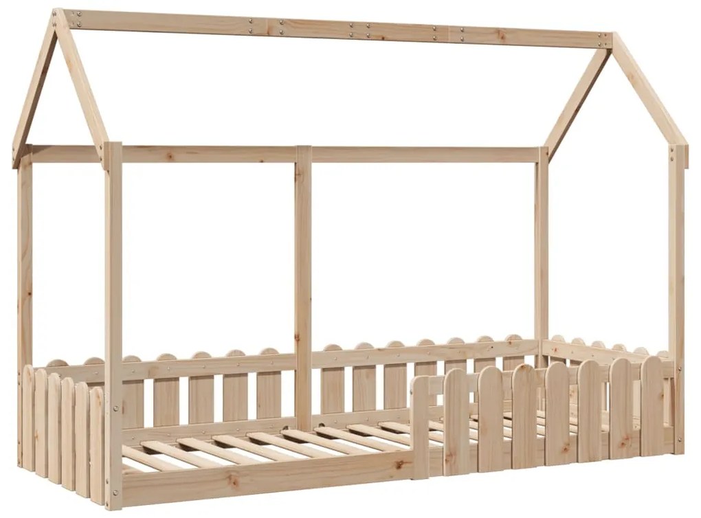 tömör fenyőfa házikó gyerekágykeret 80 x 200 cm