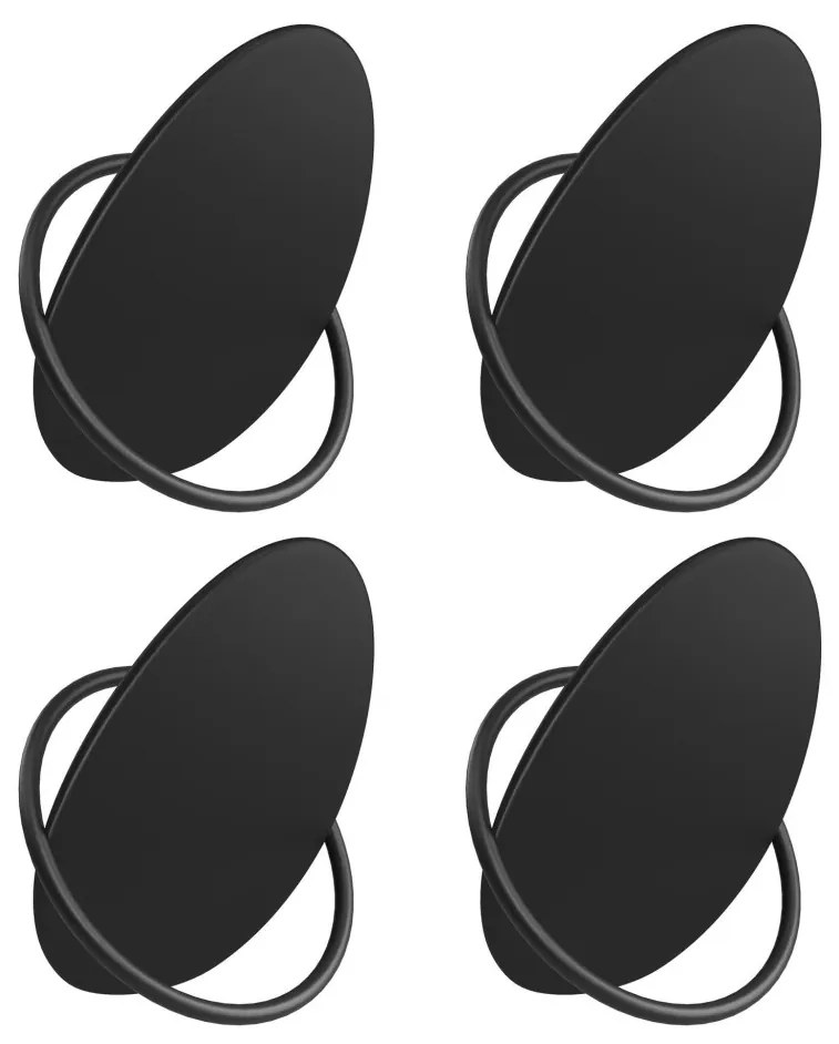 Fali fogas 4 db, falra szerelhető, fekete