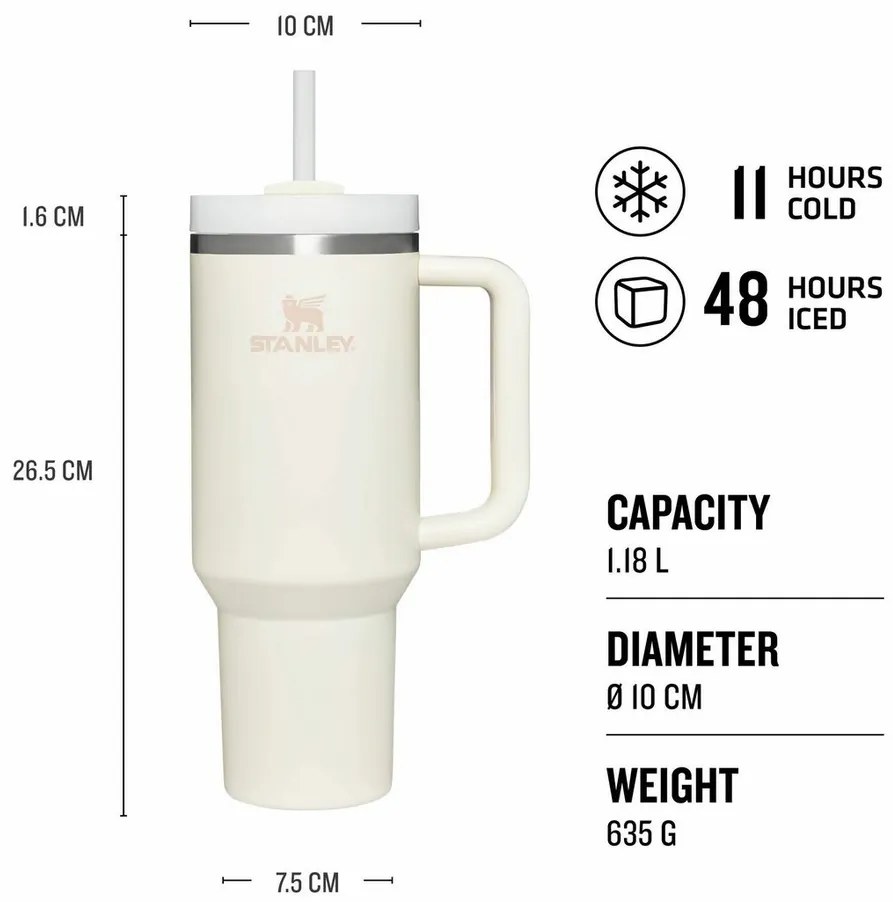 STANLEY Quencher H2.O FlowState Tumbler 1180 ml Cream Tonal