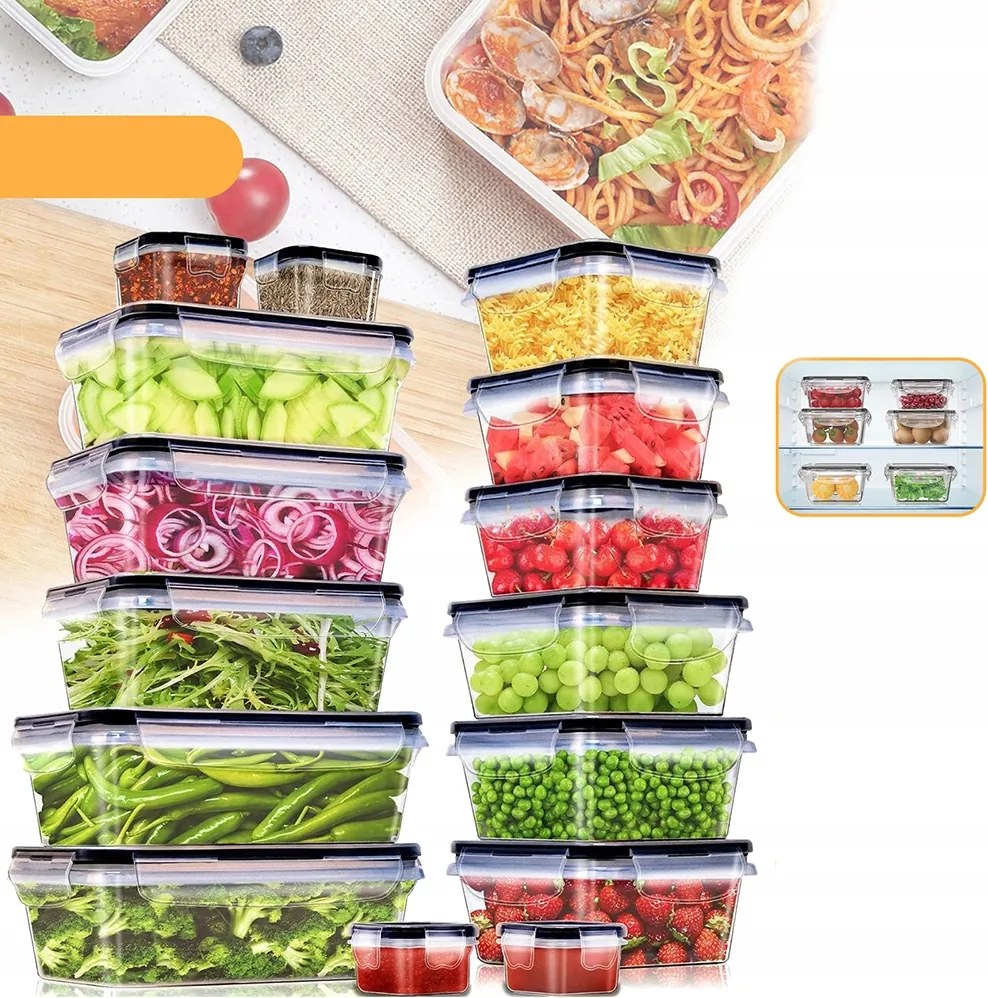 12x Konyhai Ételtároló doboz uzsonnás doboz tároló szett