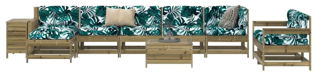 vidaXL 10 részes impregnált fenyőfa kerti kanapészett