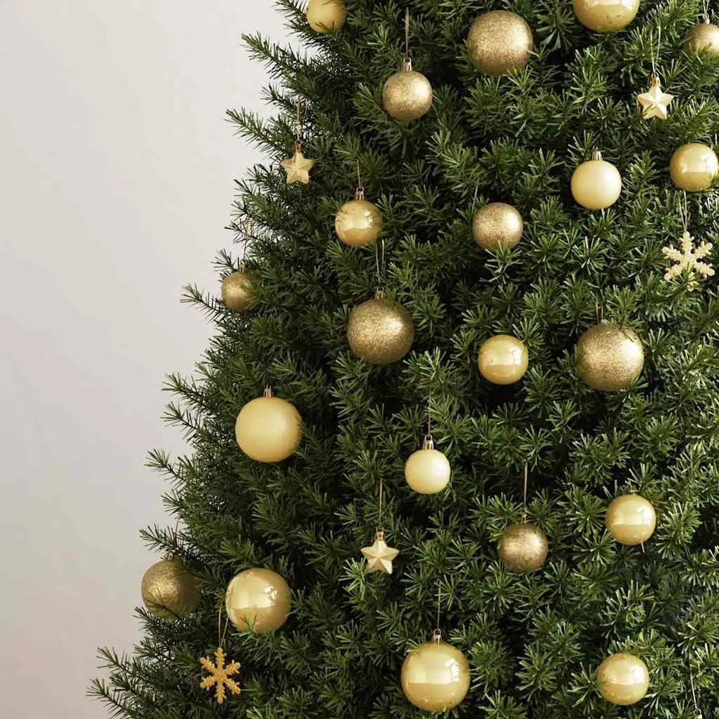 111 részes aranyszínű polisztirol karácsonyi gömb szett