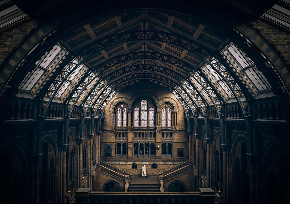 Fotótapéta Gótikus London Múzeum Ólomüveg Perspektíva Interier 416x290 +ragasztó