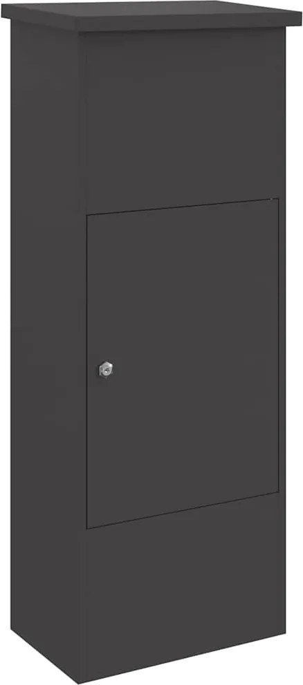 vidaXL Csomagzáró doboz tárolóval Fekete 44,5 x 29 x 110,5 cm Acél