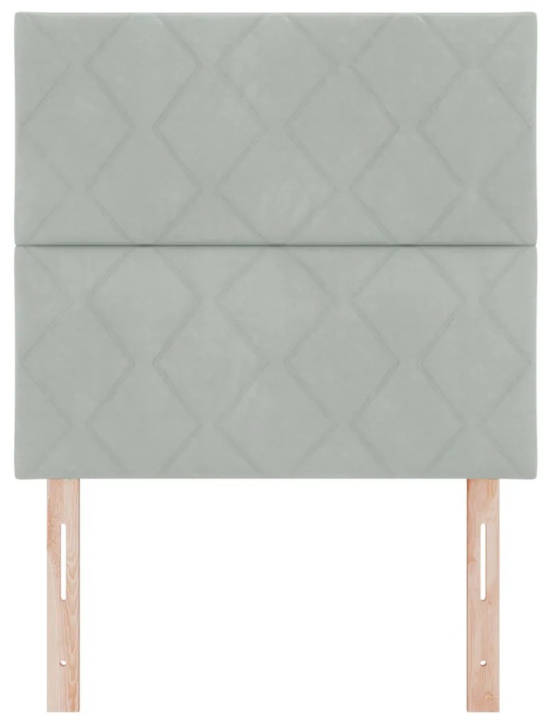 LED fejtámla Gyémánt blokkok dizájn Világosszürke 100 cm bársonyos