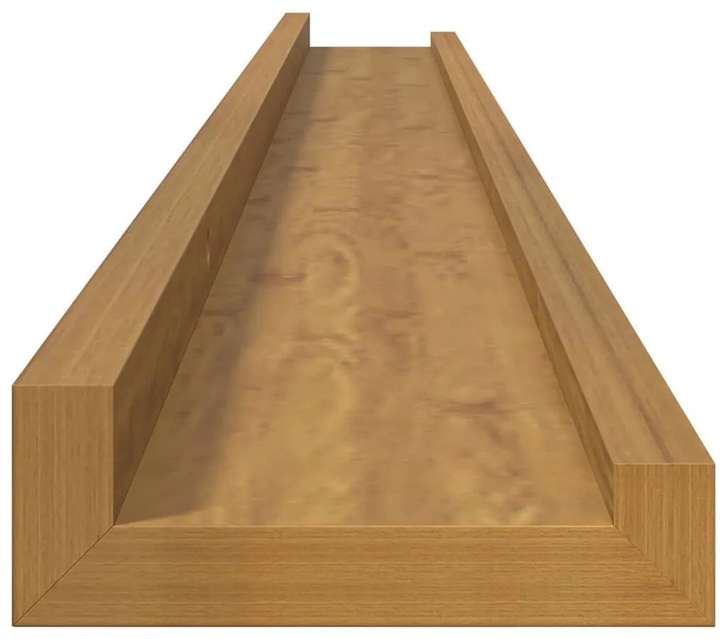 vidaXL Falpolc polcokkal tárolóval 2 pcs Bézs 100 x 9 x 3 cm Faanyag