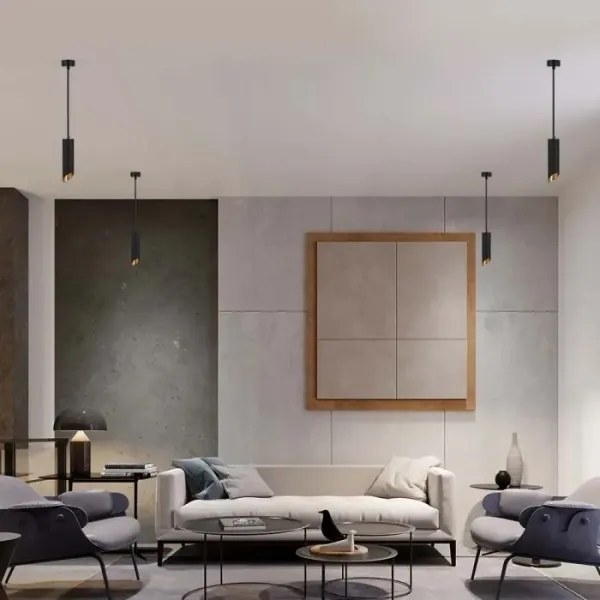 Csillár rúdon 1xGU10/35W/230V 30 cm fekete