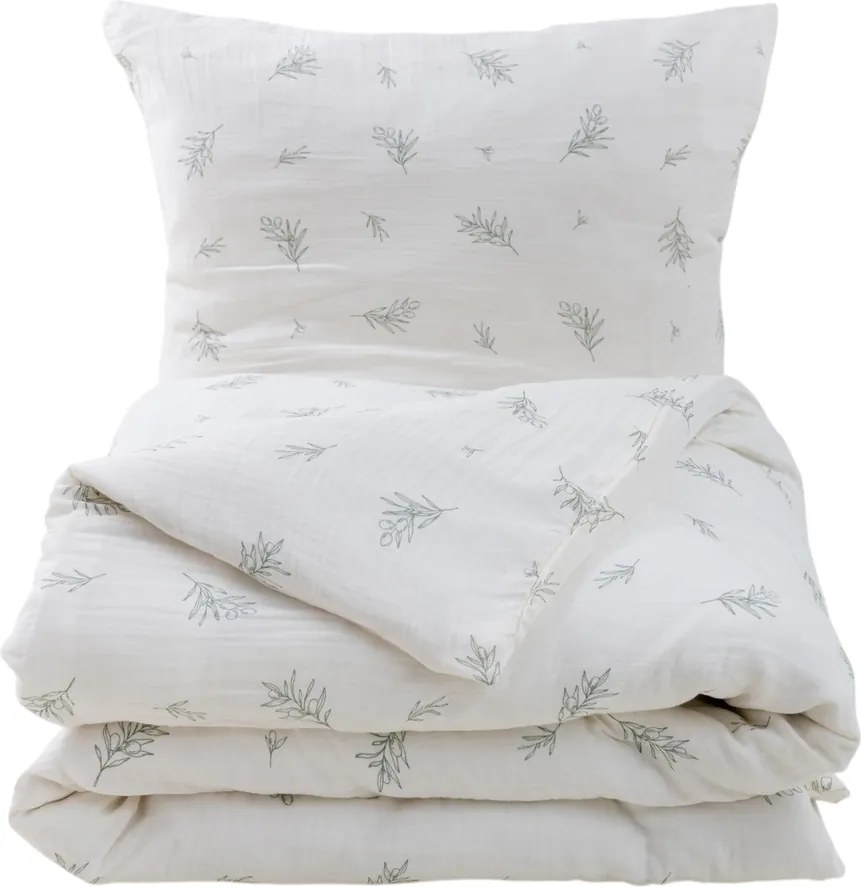 Matex Olajfa ág muszlin ágyneműhuzat, 140 x 200 cm, 70 x 90 cm