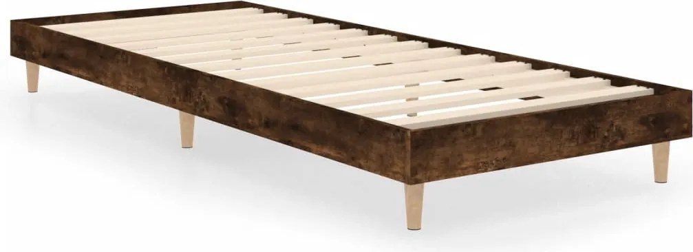 vidaXL füstös tölgy színű szerelt fa ágykeret matrac nélkül 75x190 cm
