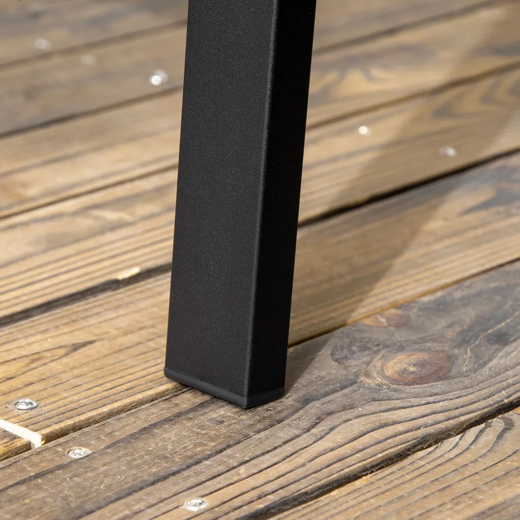 Kerti pad 2 személyes, acél háttámlával és karfával, virágmintával, max 280 kg, fekete, 127